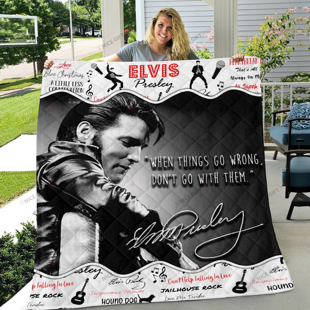 Elvis Presley Fleece Blanket Blk-V1A3