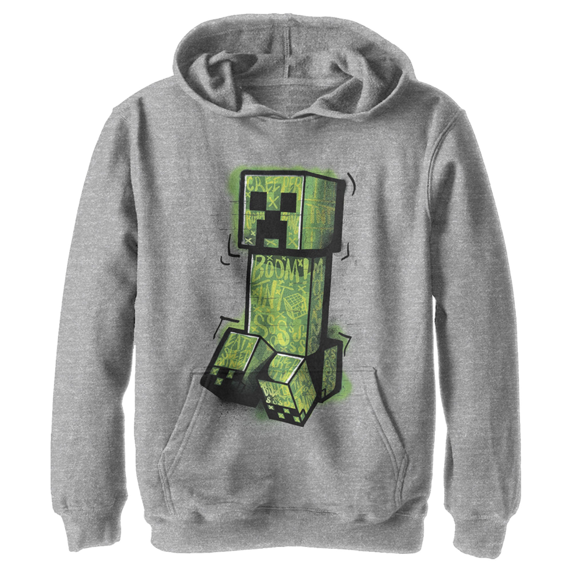 Minecraft Boy’S Graffiti Creeper  Pull Over Hoodie