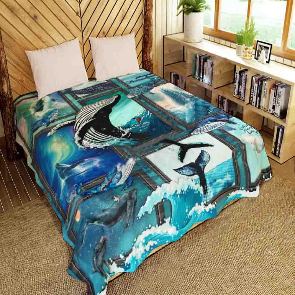 Ocean Whale Quilt Blanket