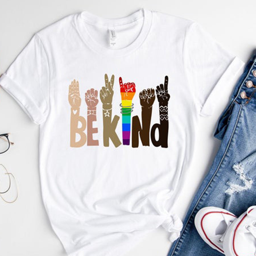 Be Kind Sign Language Shirt, Be Kind Rainbow Shirt, Kindness Shirt, Be Kind Hands, Kind Shirt, Anti-Racism Shirt, Love Shirt Sign Language