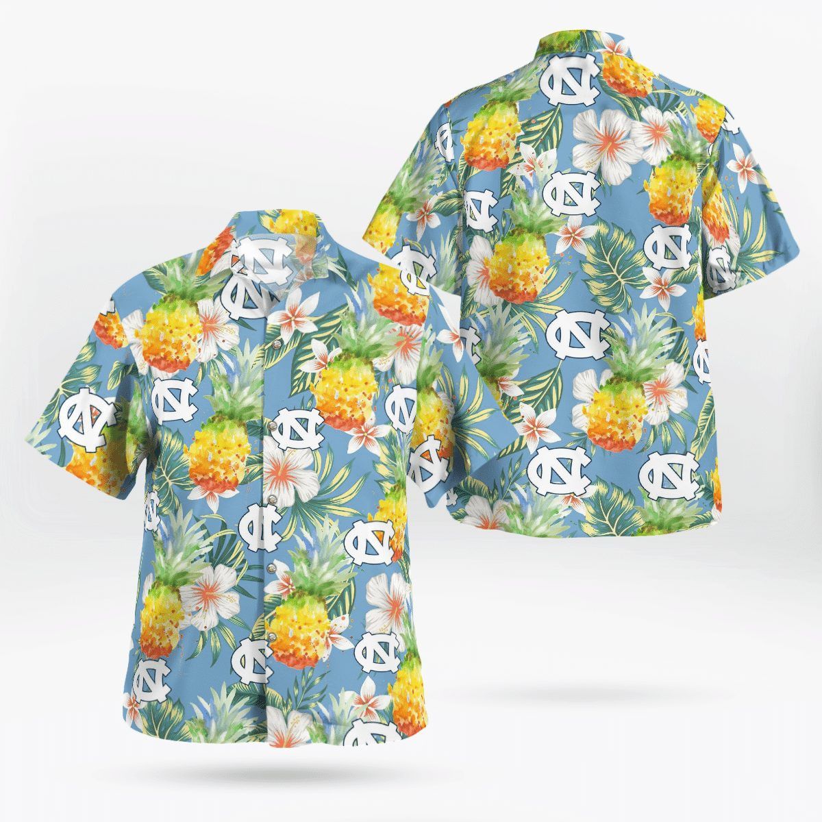 NCCA North Carolina Tar Heels Pineapple Hawaiian Shirt