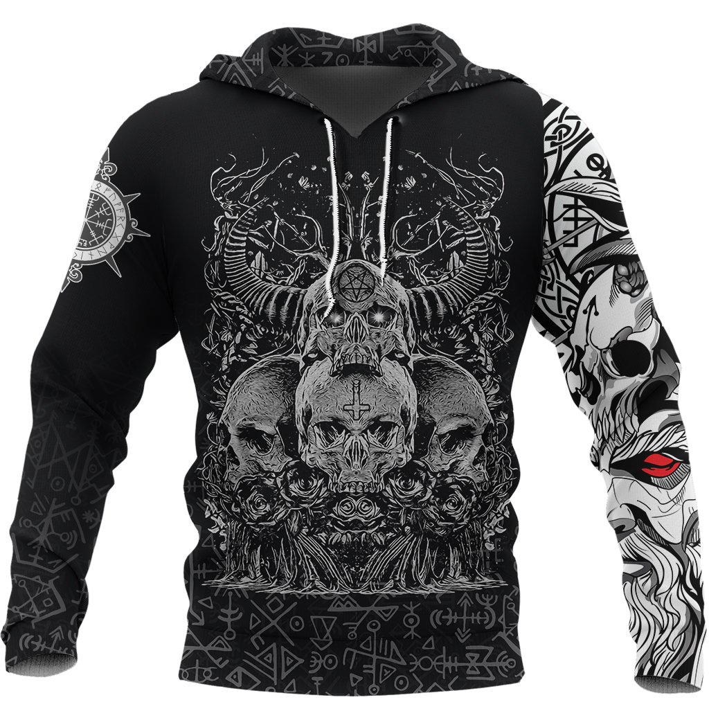 (Custom) Viking Skull Hornor Hoodie A27