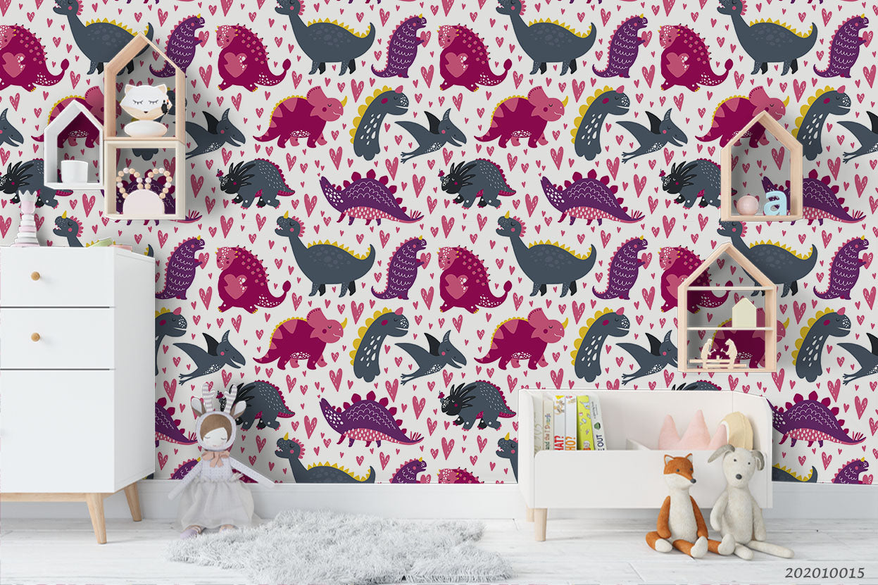 3D Cartoon Animal Dinosaur Pattern Wall Mural Wallpaper Wj 5058