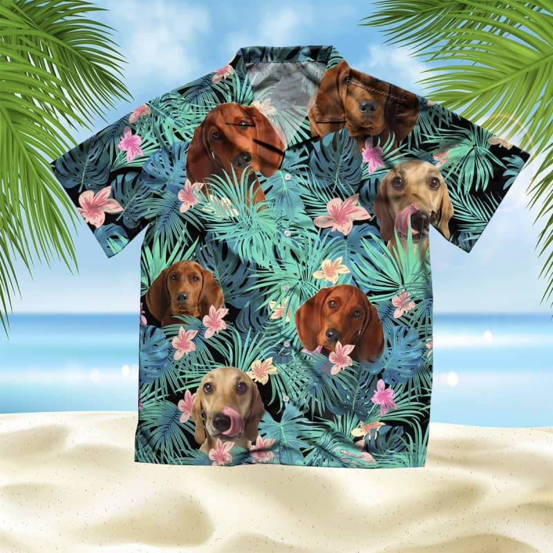 Felacia Redbone Coonhound Summer Leaves Hawaii Shirt Ha4759