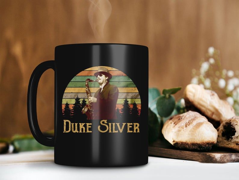 Black Mug Retro Vintage Mug Duke Silver Saxophone Mug Ron Swanson Mug Parks Premium Sublime Ceramic Coffee Mug H99