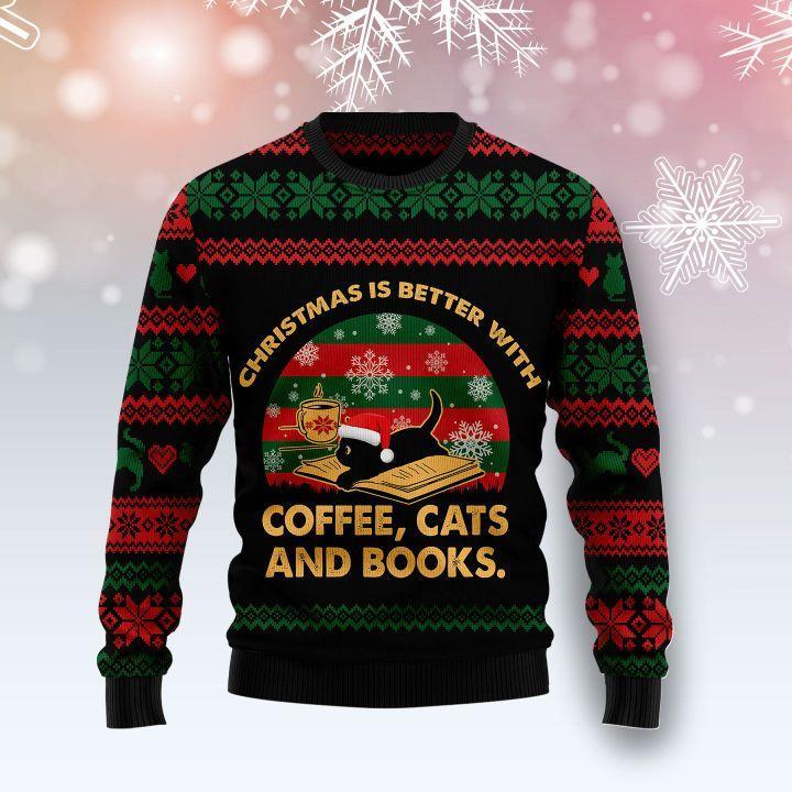 Christmas Better With Cat Ugly Christmas Sweater | For Men & Women | Adult | Us1459