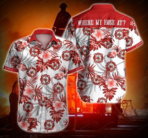 Tlab Firefighter Where My Hose At Hawaiian Shirt Shirts For Men Ha37906