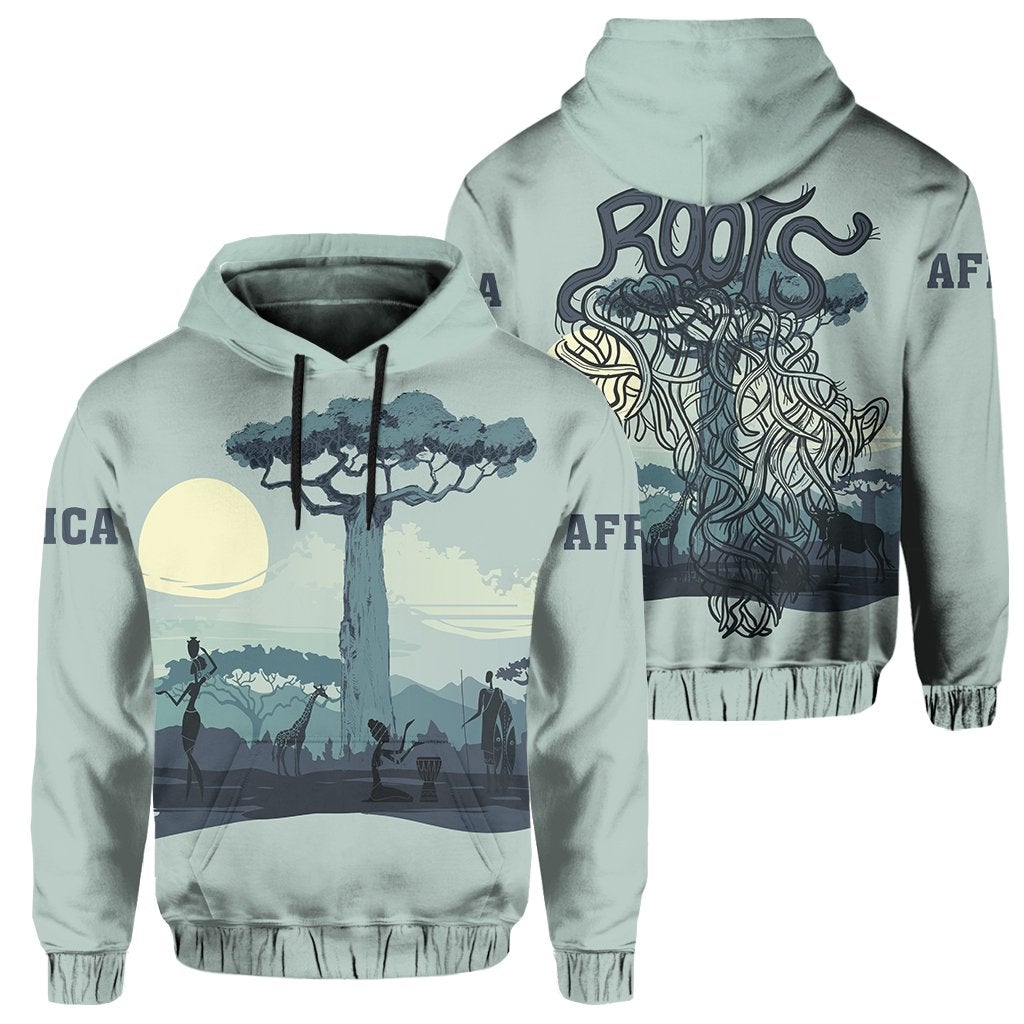 Wonderprint Hoodie – African Landscape People And Animals Pullover