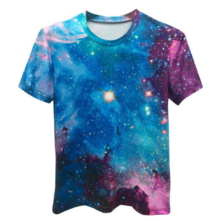 Womens Mens Stylish T-Shirt 3D Print Space Galaxy Nebula Tee Shirts Graphic Tops