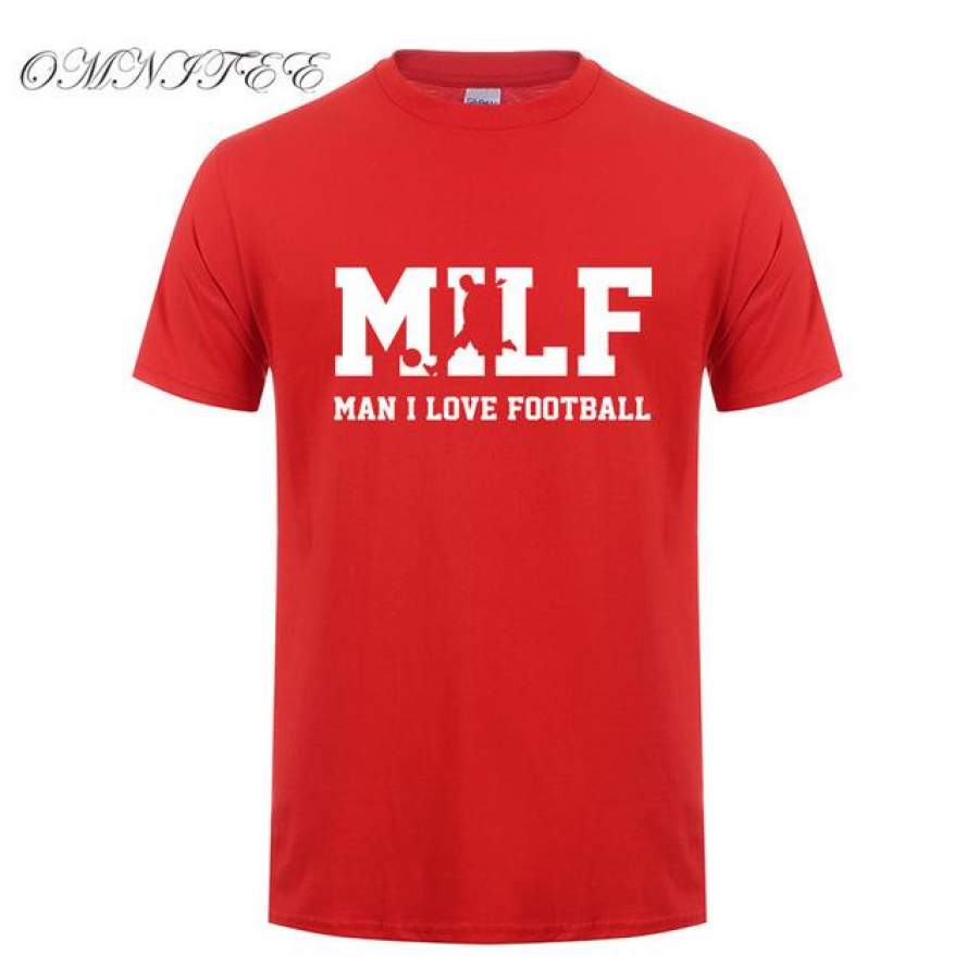 Summer MILF T Shirt Men Short Sleeve Cotton Men I Love Footballer T-shirt Tops