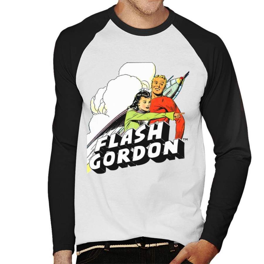 Flash Gordon And Dale Ship Montage Men’s Baseball Long Sleeved T-Shirt