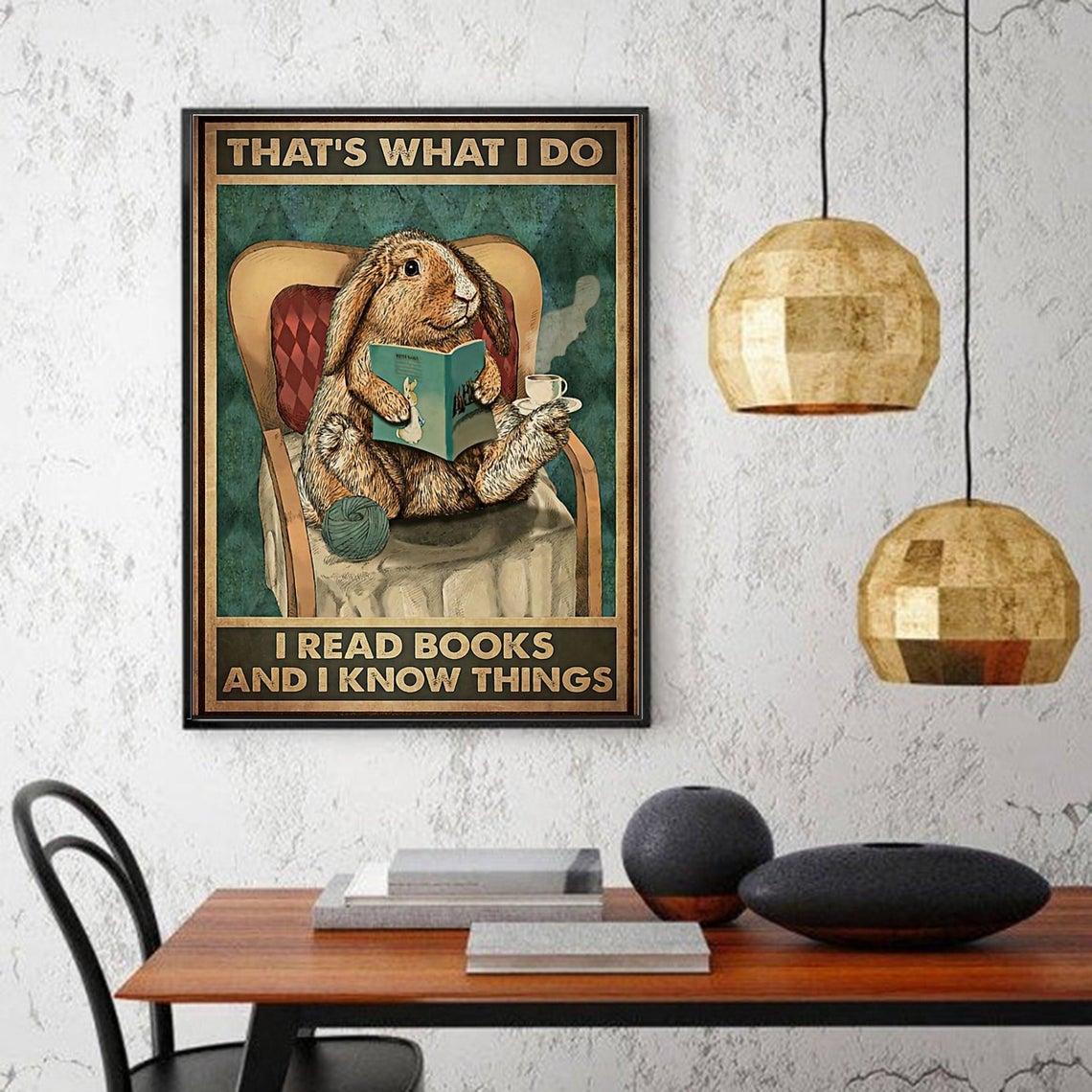 Rabbit I Read Books And I Know Things Canvas And Poster, Canvas Prints, My Poster Wall, Canvas Wall Art, Wall Decor Visual Art