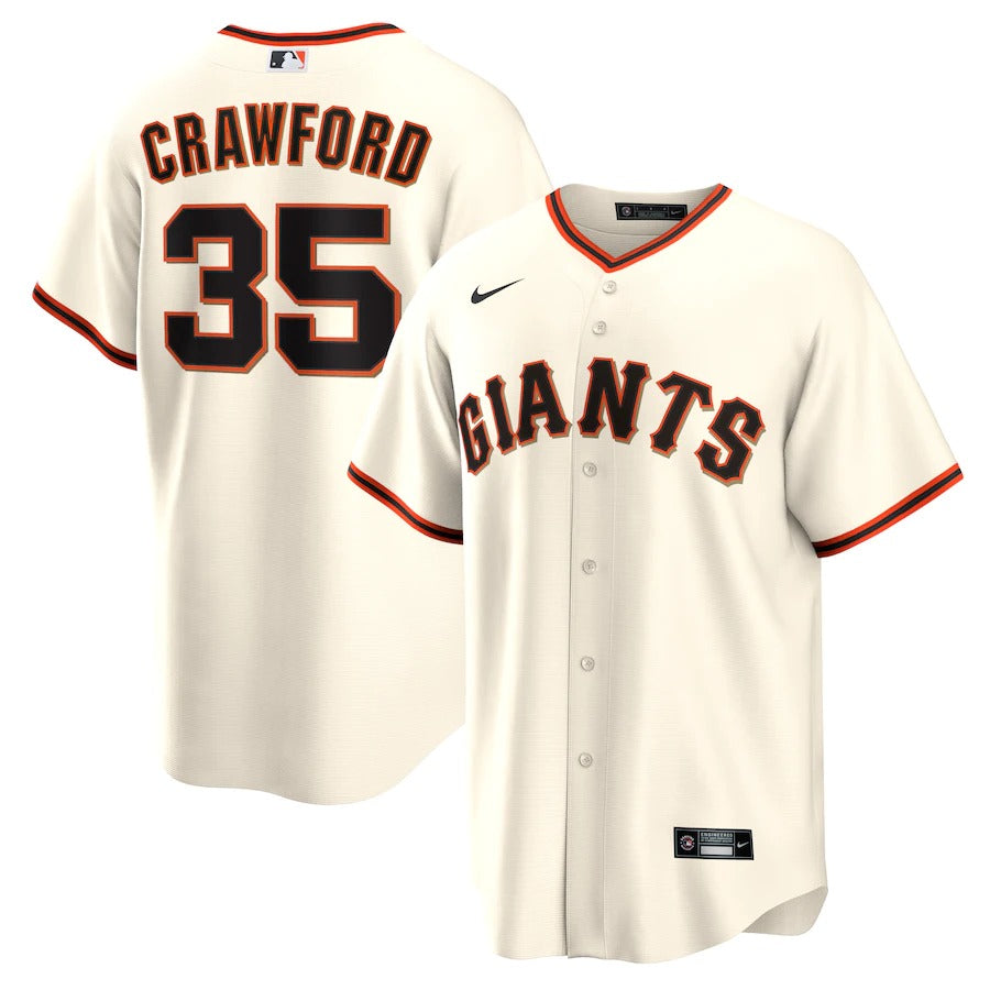 Men’S San Francisco Giants Brandon Crawford Nike Cream Home Replica Player Name Jersey