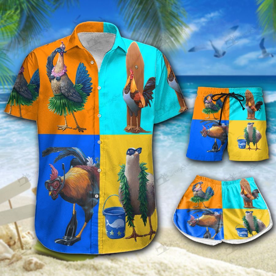 Chicken Go To The Beach Hawaiian Shirt Shorts Ha74928