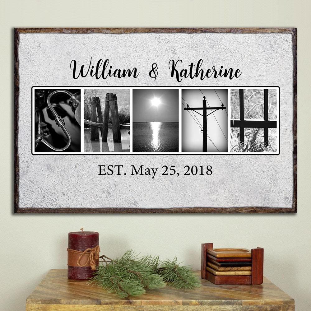 Personalized Alphabet Photography Couple Name Standard Poster