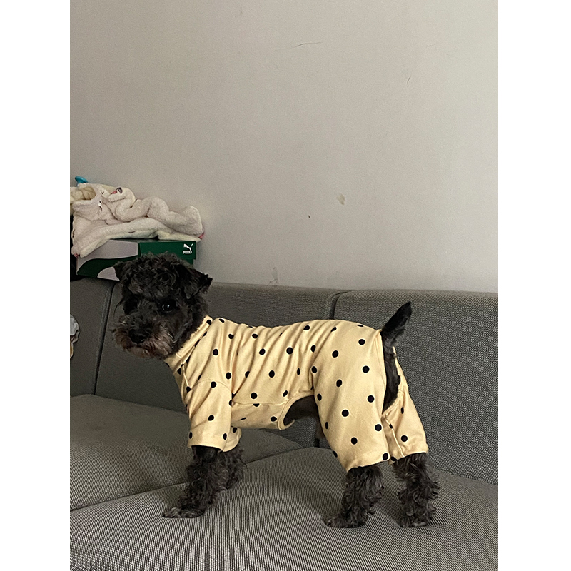 Popular Polka Dot Pet Four-legged Clothes Puppy Backing Home Clothes Teddy Pullover Dog Spring Clothes Pet Products alx