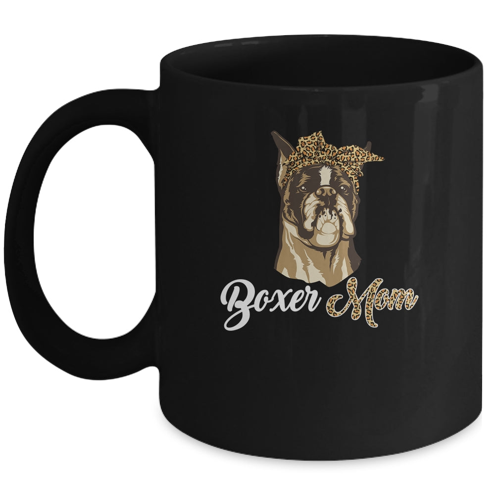 Cute Boxer Mom Leopard Dog Mom Mothers Day Mug