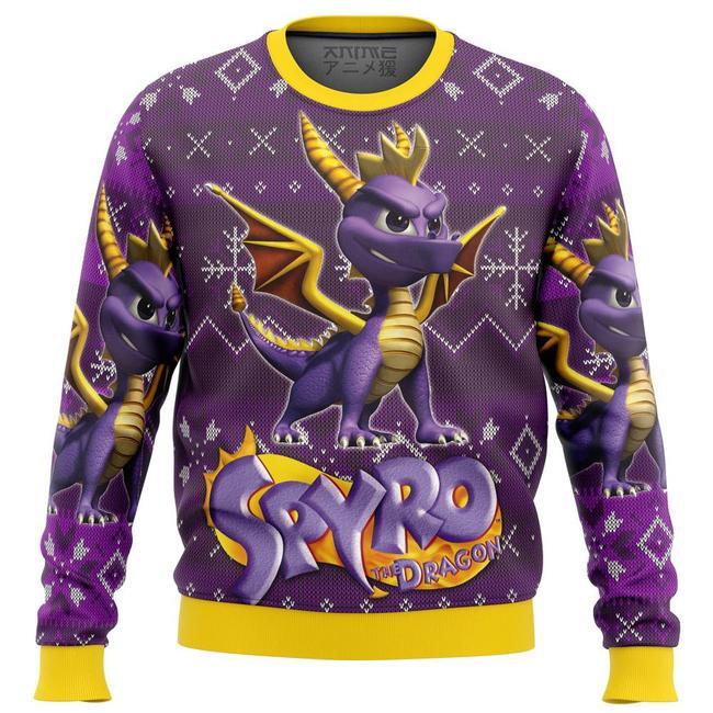 SPYRO THE DRAGON PREMIUM UGLY CHRISTMAS SWEATER – AMAZING GIFT IDEA – THANKSGIVING GIFT