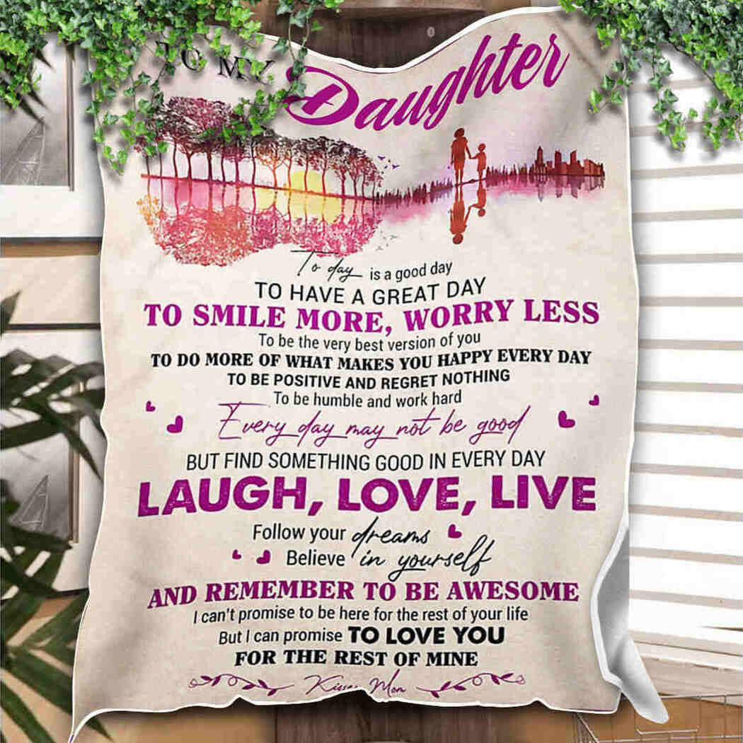 To My Daughter Today Is A Good Day Guitar Blanket Gift For Daughter From Mom Birthday Gift Home Decor Bedding Couch Sofa Soft And Comfy Cozy