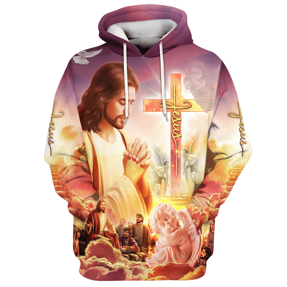 Jesus Prays For His Disciples 3D Hoodies Jesus Hoodie Men & Women Christian Hoodie 3D Printed Hoodie