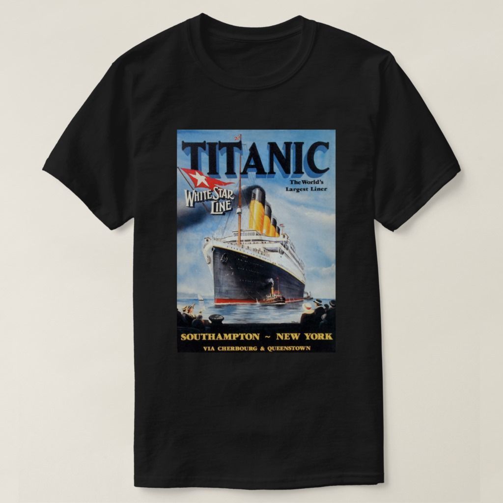 Titanic Star Line Poster Shirt Adult Black Shirt