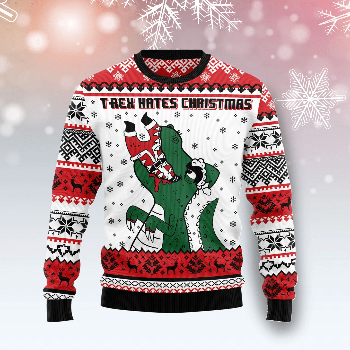 T-Rex Hates Christmas Ugly Sweater