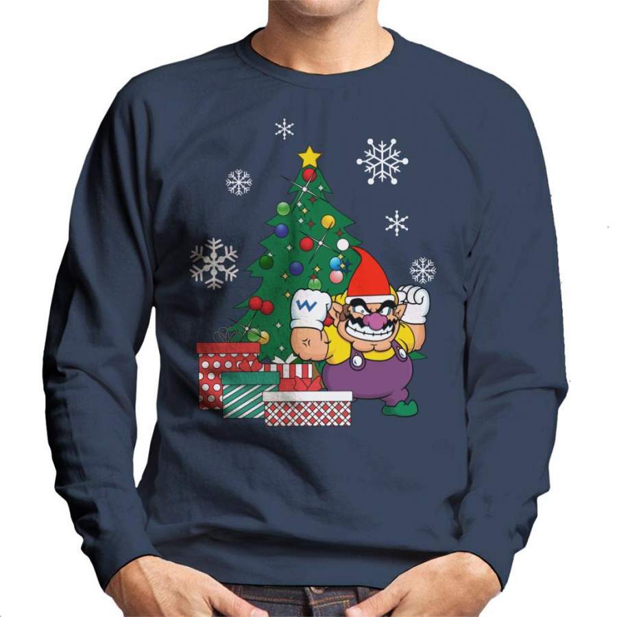 Wario Around The Christmas Tree Super Mario Bros Men’s Sweatshirt