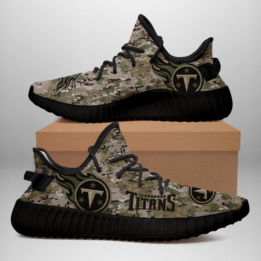 Tennessee Titans U.S. Military Camouflage Unisex Sneaker Football Custom Shoes Tennessee Titans Yeezy Boost 350