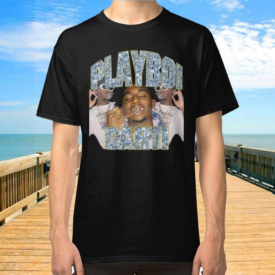 Playboi Carti Vintage Hip-Hop Men’s Black T-Shirt Tees Clothing