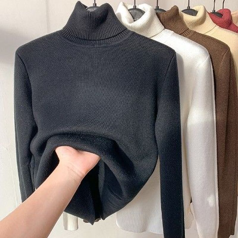 Turtle Neck Winter Sweater Women Elegant Thick Warm Female Knitted Pullover Loose Basic Knitwear Jumper Drop Shipping alx