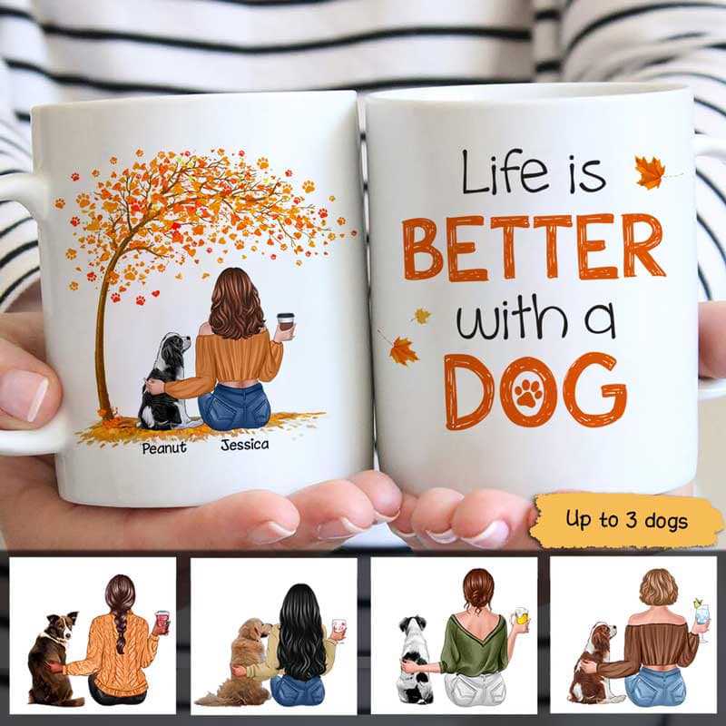 Fall Season Better With Dogs Personalized Mug