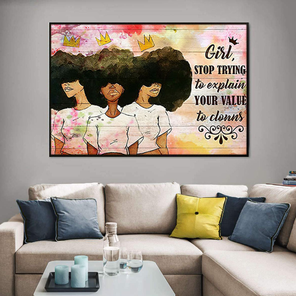 Black African American Canvas Nice Afrocentric Canvas Art Print African Girl African King Bedroom Wall Elegant Canvas Home Decoration