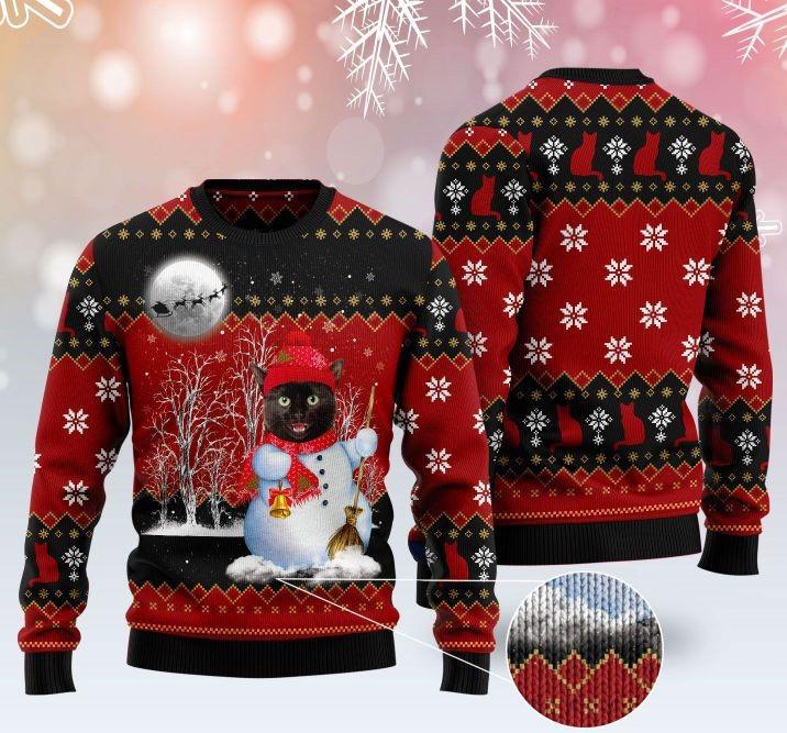 Snowman Cat Pattern Ugly Christmas Sweater | For Men & Women | Adult | Us5516