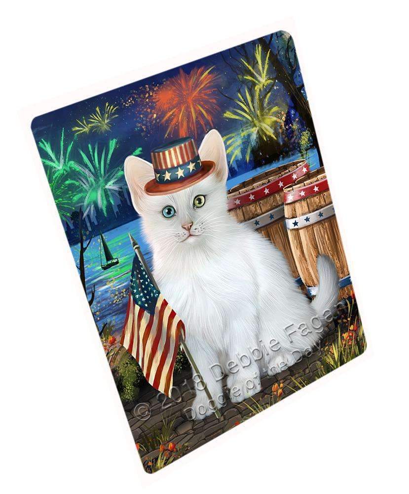 4Th Of July Independence Day Firework Turkish Angora Cat Blanket Blnkt104223