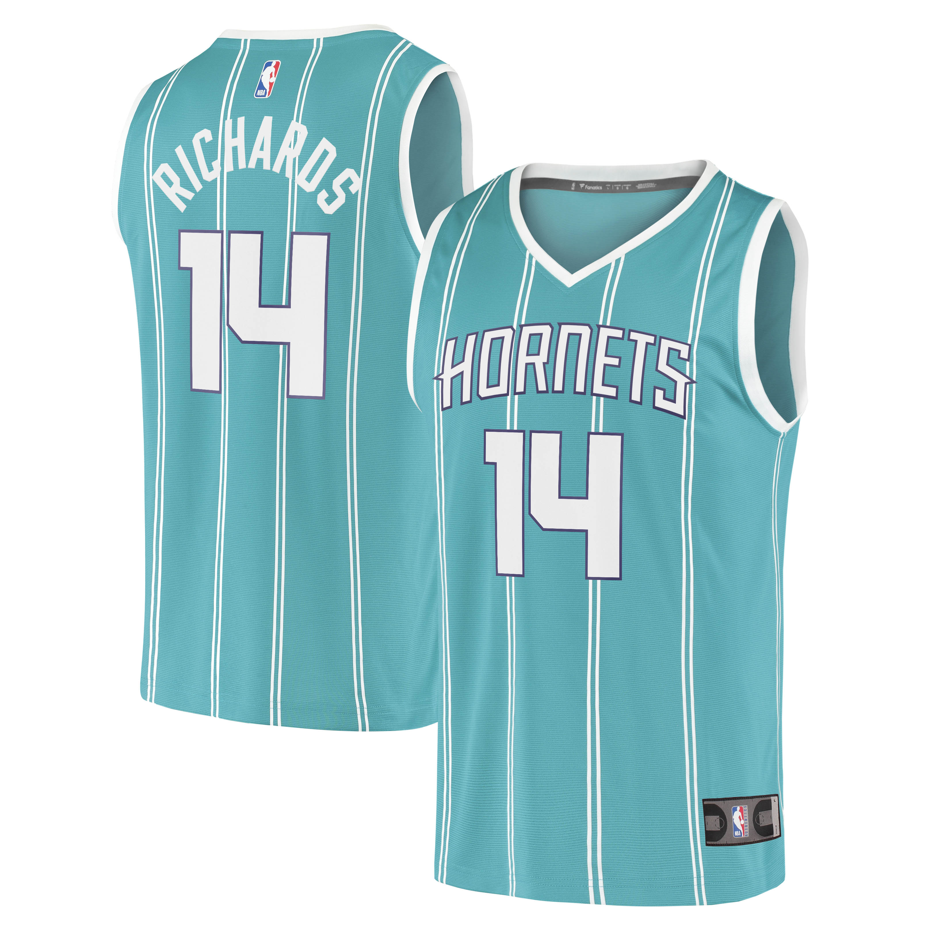 Nick Richards Charlotte Hornets Branded Youth 2020/21 Fast Break Replica Jersey – Icon Edition – Teal