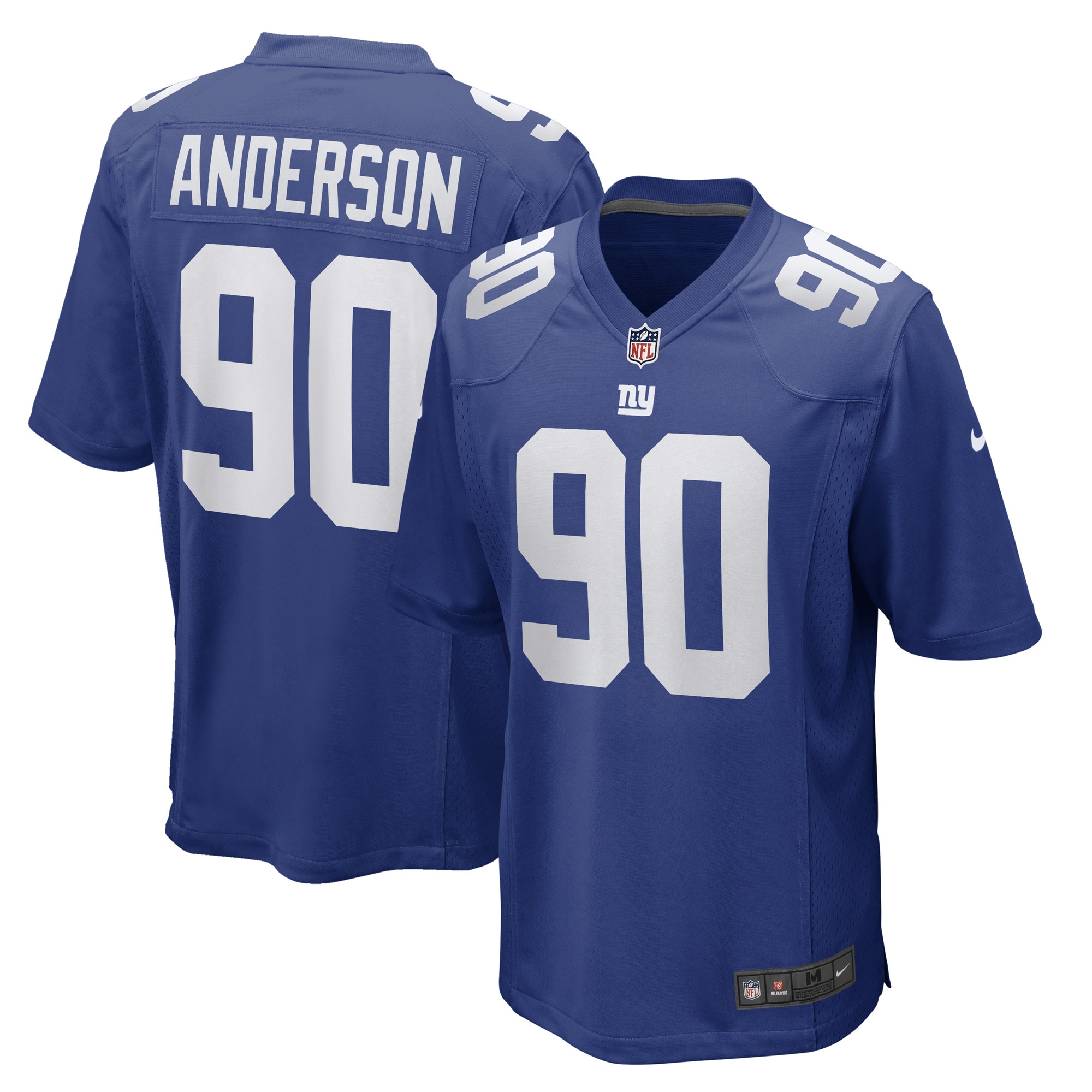 Ryder Anderson New York Giants Game Player Jersey – Royal