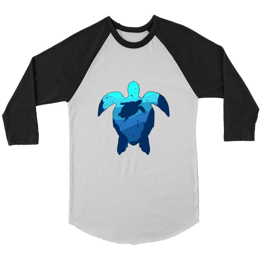 Turtle Animal Sea W – Canvas 3/4 Raglan Shirt