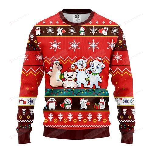 Bears Cute Noel Mc Christmas Red Style Ugly Christmas Sweater, All Over Print Sweatshirt