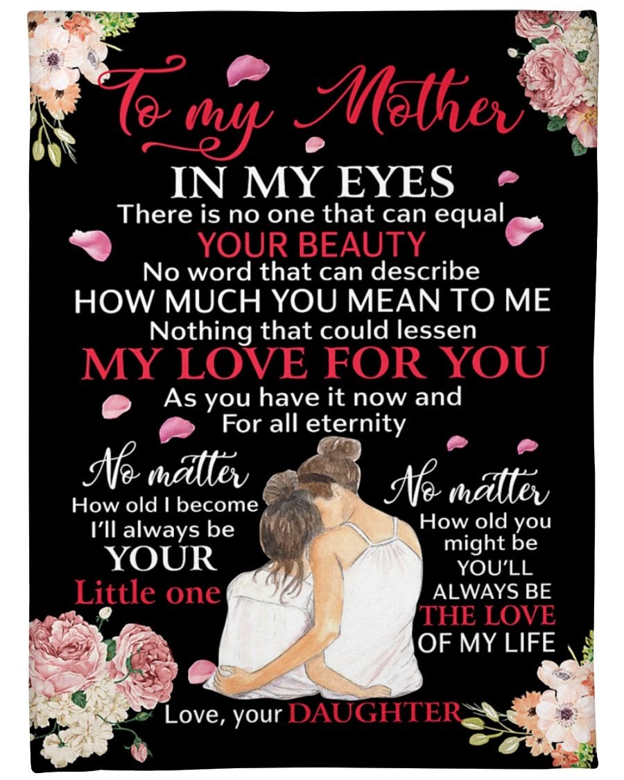 To My Mother How Much You Mean To Me Fleece Blanket Birthday Gift Mother’S Day Gift Family Gift Gift For Mom Gift From Daughter To Mom Home Decor Bedding Couch Sofa Soft And Comfy Cozy