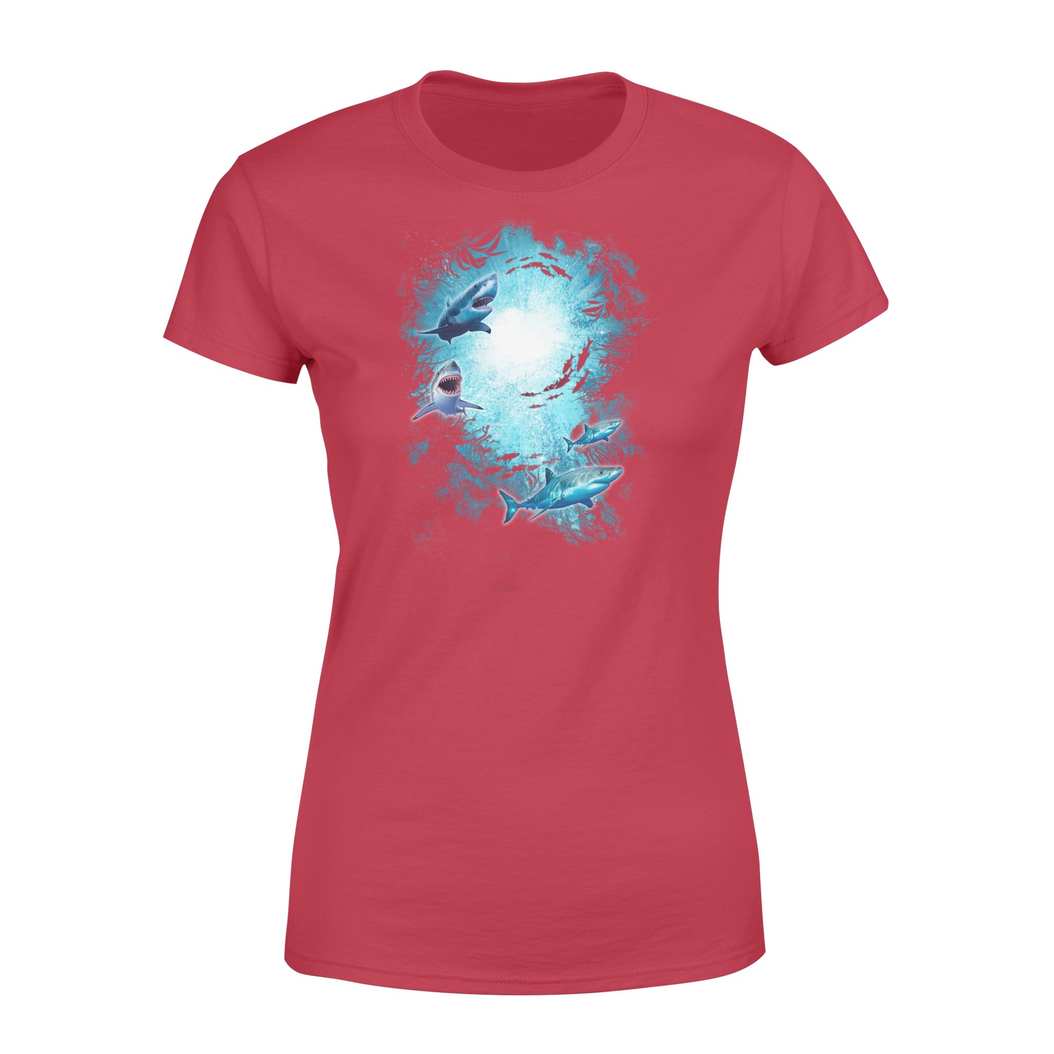 shark in the deep ocean premium women s t shirt 11