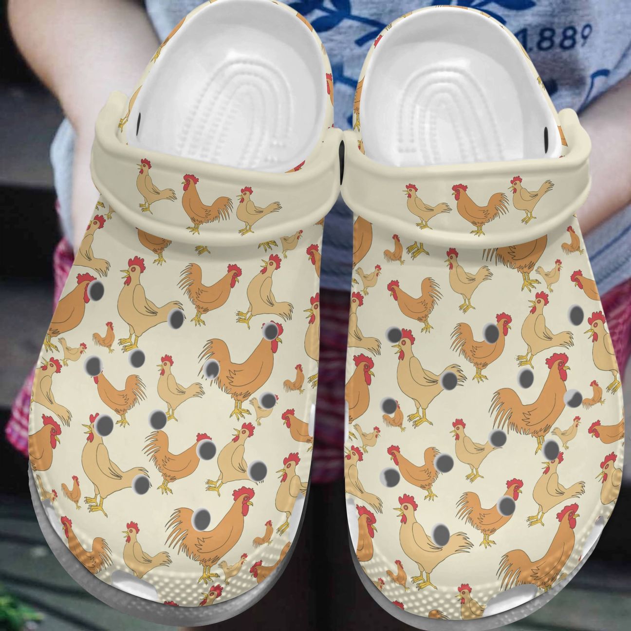 Chicken Personalize Clog, Custom Name, Text, Fashion Style For Women, Men, Kid, Print 3D Chicken Girl