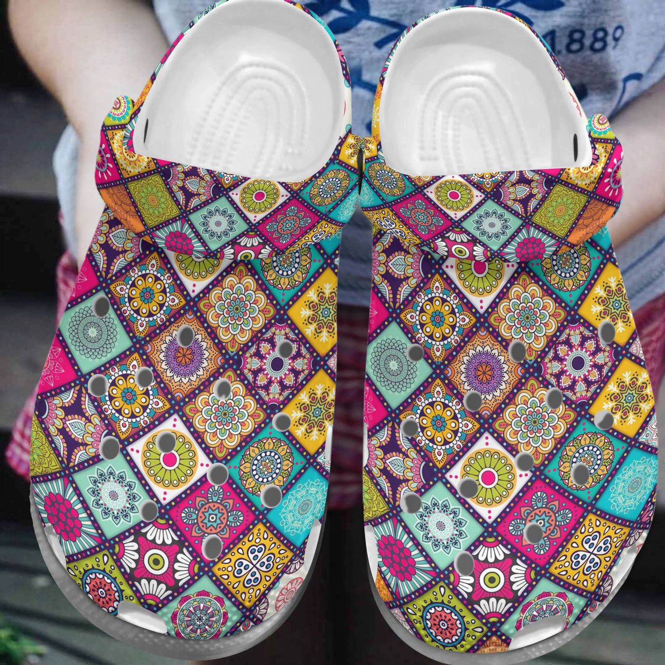 Boho Personalized Clog, Custom Name, Text, Color, Number Fashion Style For Women, Men, Kid, Print 3D Boho Pattern