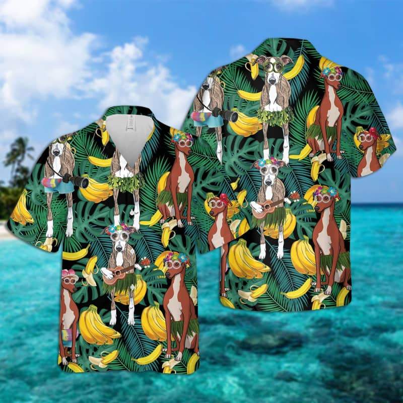 Greyhound Hawaii Unisex Print Aloha Short Sleeve Casual Shirt Ha73060