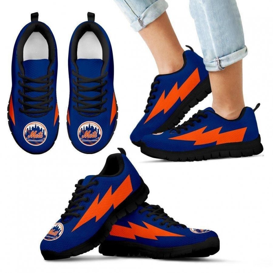 Cool Style New York Mets Sneakers Thunder Lightning Amazing Logo #240