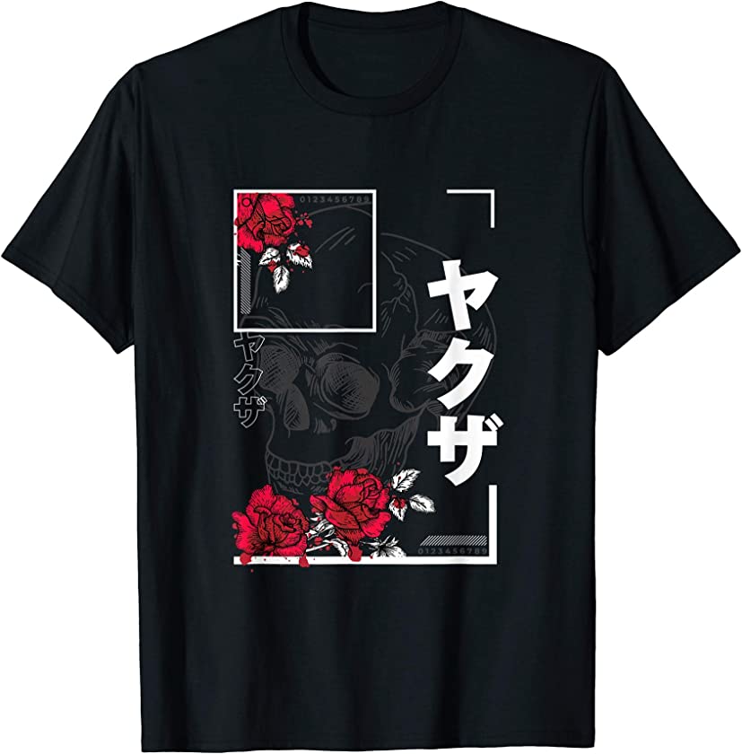 Vintage Graphic Tees Japanese Shirt, Retro Skull Japan Tee T-Shirt