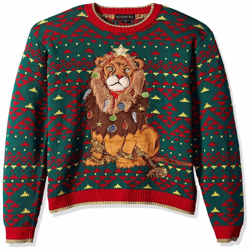 Red Eyes Lion Sweater – King Animal Invincible Black Polyester/ Spandex Jumper