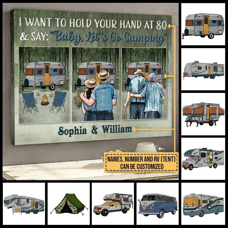 Camping Couple Let’s Go Camping Custom Canvas