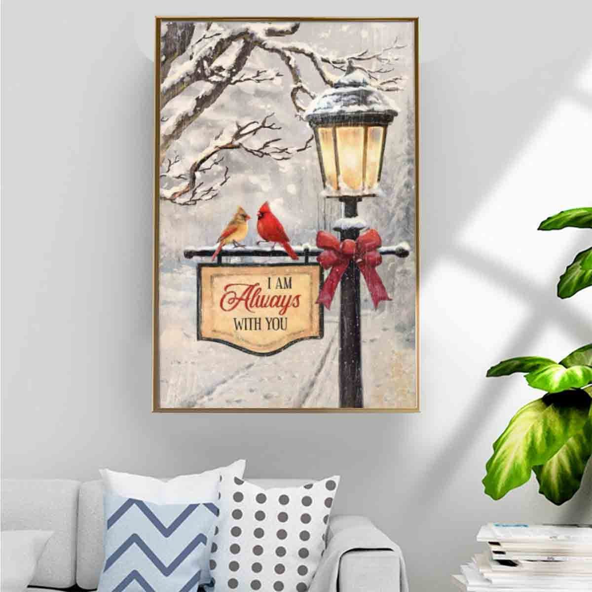 Northern Cardinal On Light Pole Poster – I Am Always With You Canvas Home Decoration Christmas Gifts For Men Women Couple Parents – Gigo Smart