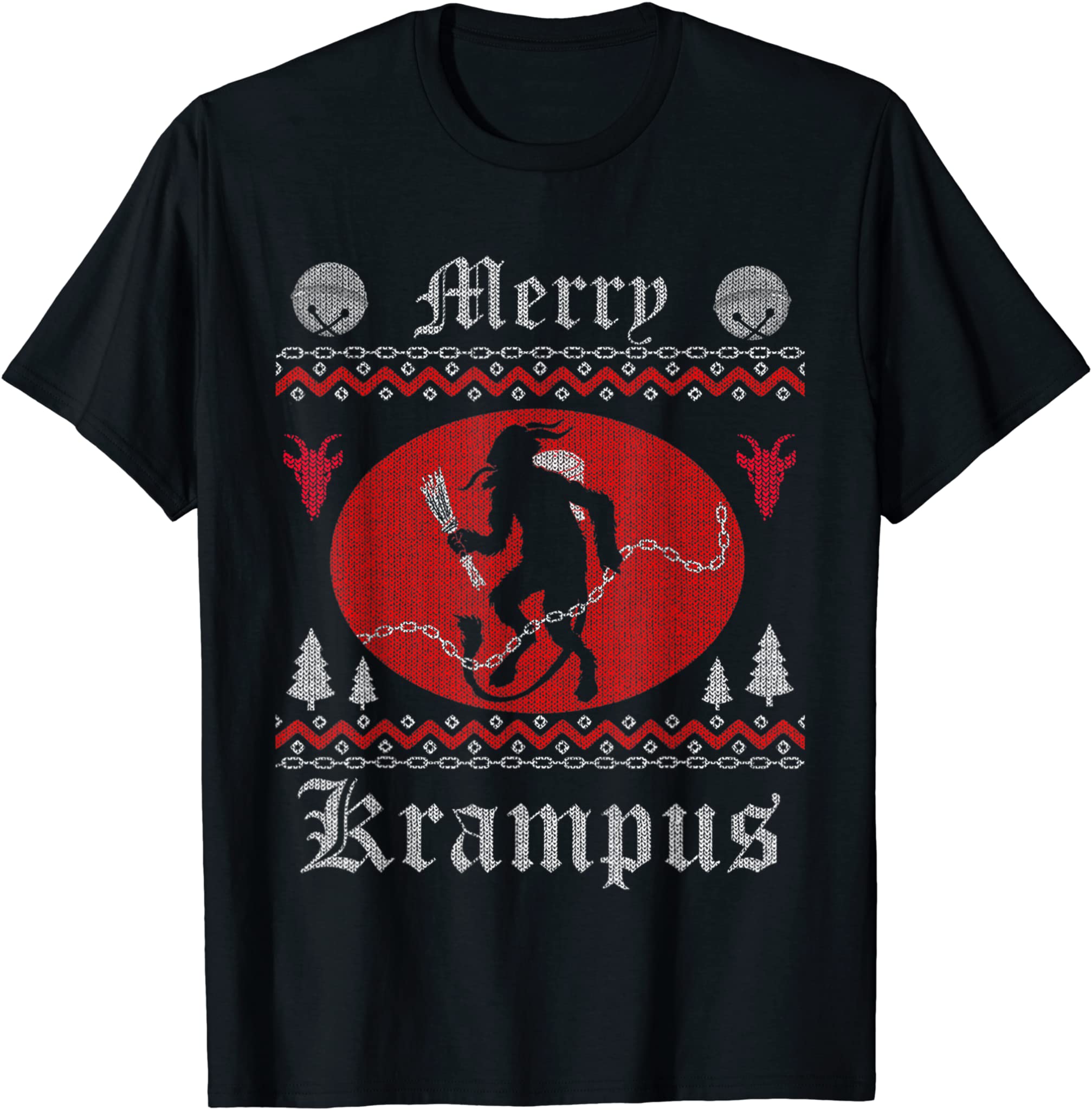 Merry Krampus Christmas Xmas Horror Ugly Sweater Evil Pajama T-Shirt