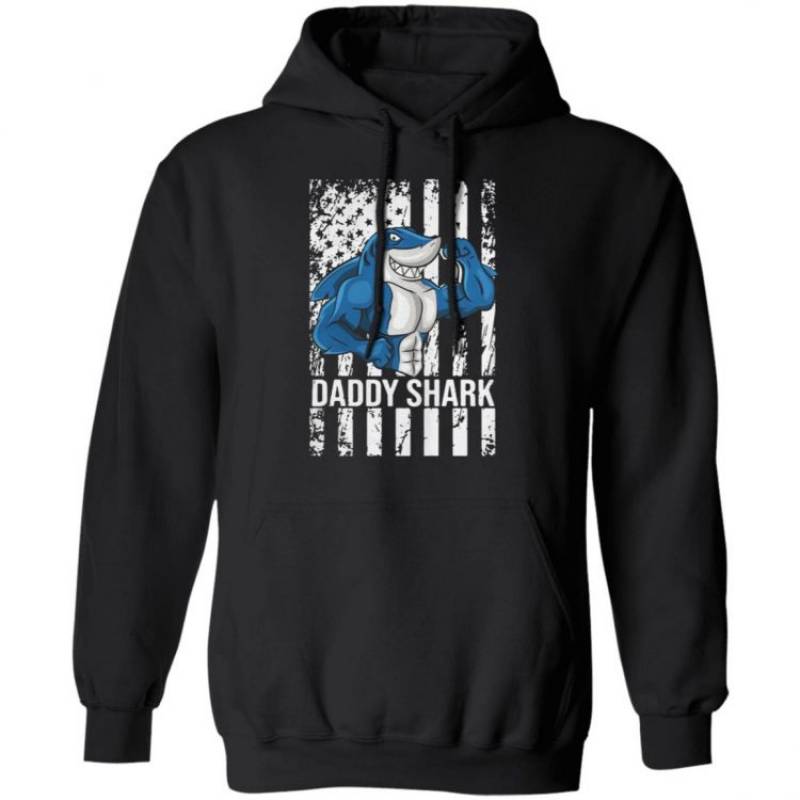 Daddy Shark American Flag Hoodie